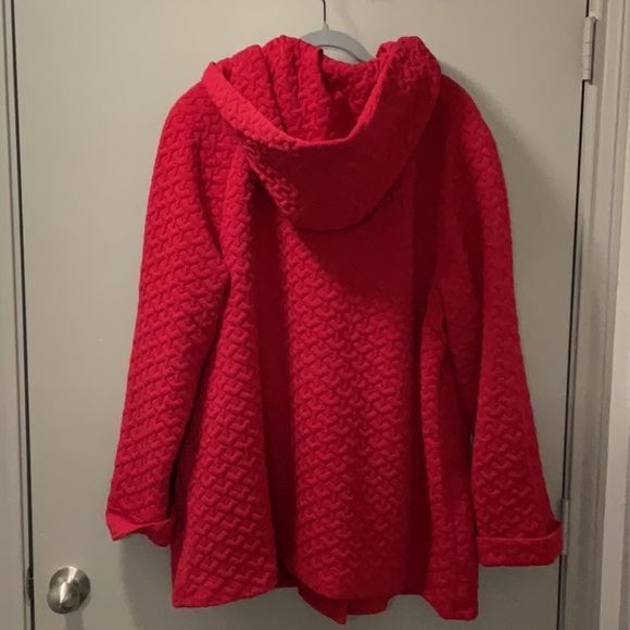 Like NEW Coldwater Creek quilted knit coat with hood - Picture 3 of 4